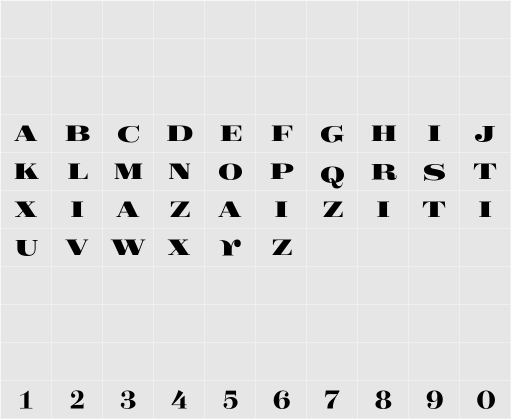 GFS Didot Display 字符映射表