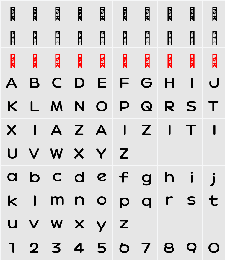 G8321 SemiBold 字符映射表
