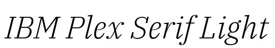 IBM Plex Serif Light