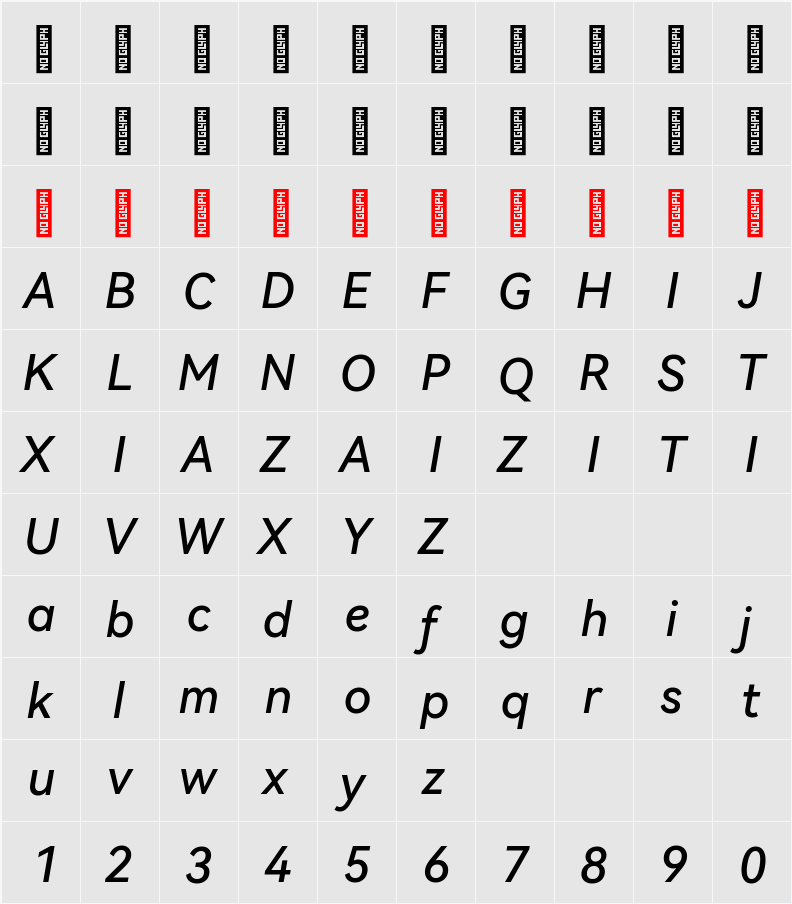 HarmonyOS Sans Medium 字符映射表