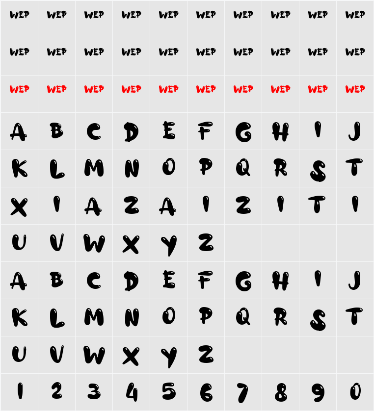 a Alloy Ink 字符映射表