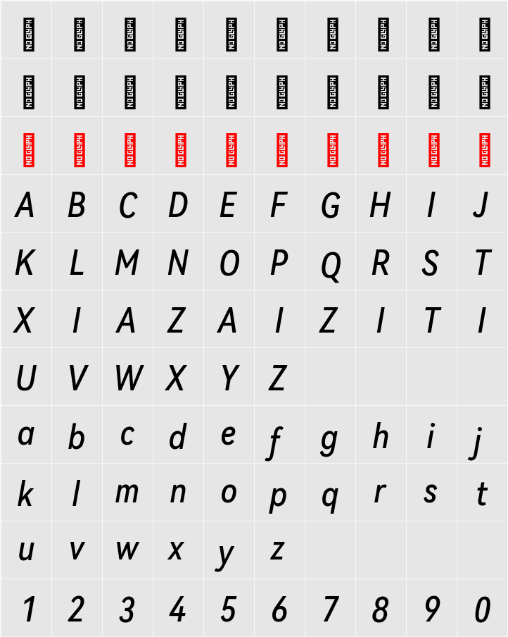 HarmonyOS Sans Condensed Medium 字符映射表