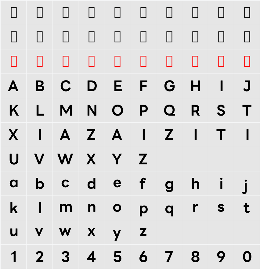 LINE Seed Sans TH App 字符映射表