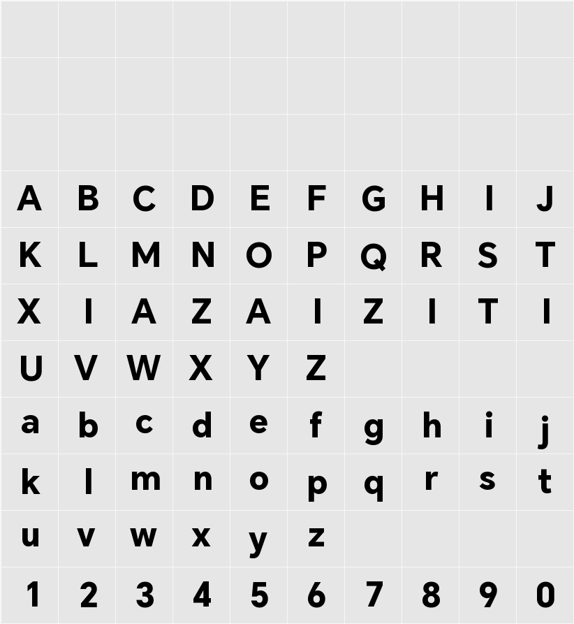 HONOR Sans ExtraBold 字符映射表