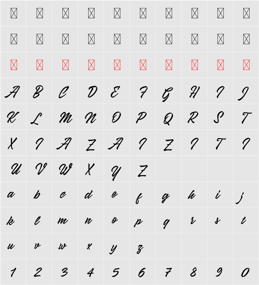 Good Hood 字符映射表