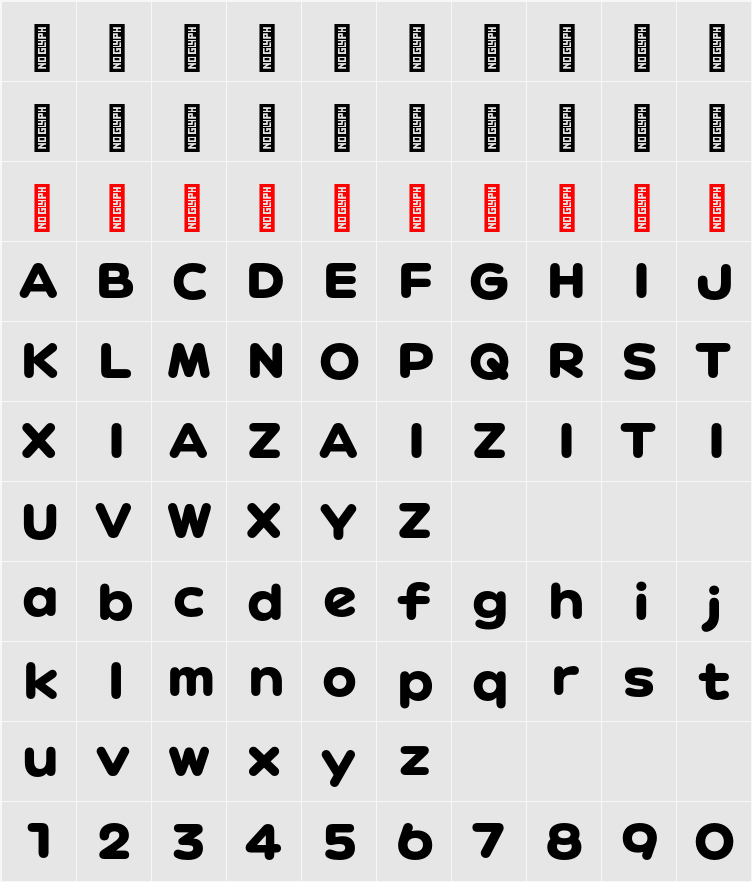 G8321 ExtraBold 字符映射表