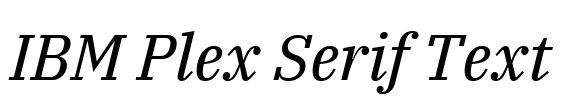 IBM Plex Serif Text