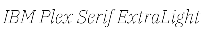 IBM Plex Serif ExtraLight