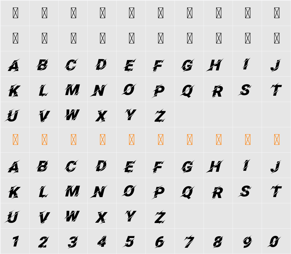 Facon 字符映射表