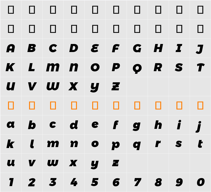 Montserrat Alternates Black 字符映射表