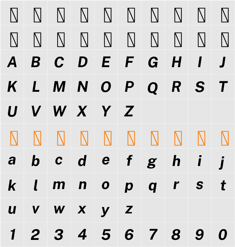 Public Sans 字符映射表