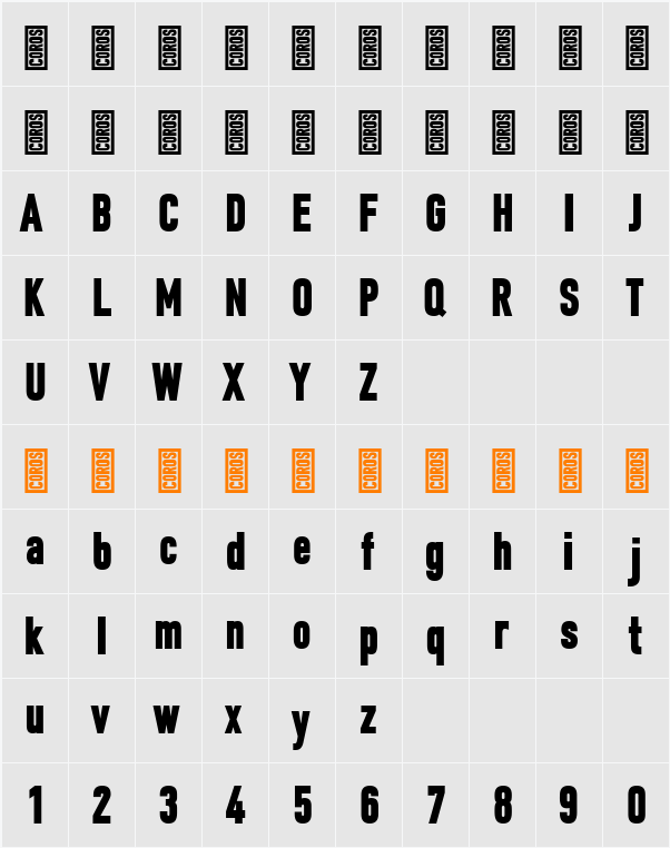 DIN COROS Black 字符映射表