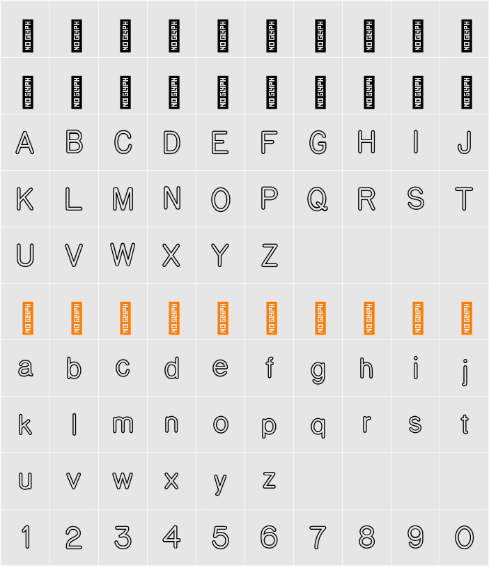 National Park Outline 字符映射表