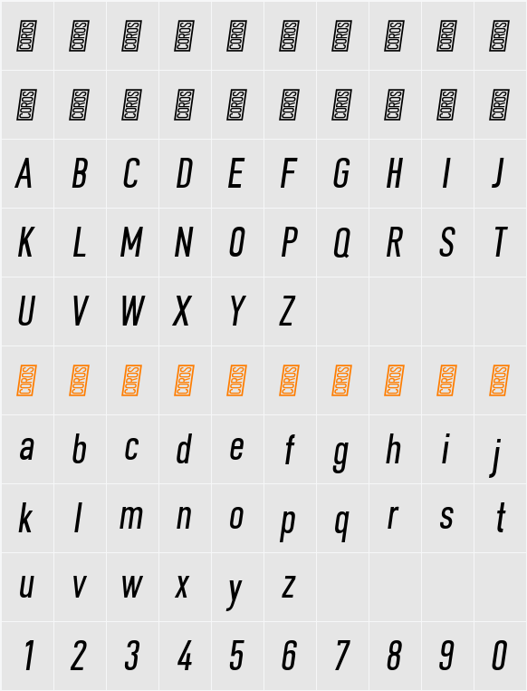 DIN COROS 字符映射表