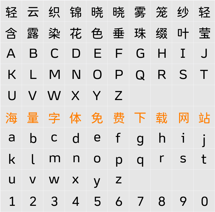 GWM Sans UI 字符映射表